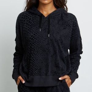 Rails Nico Black Flocked Cobra Hoodie Sweatshirt, sz. Med.